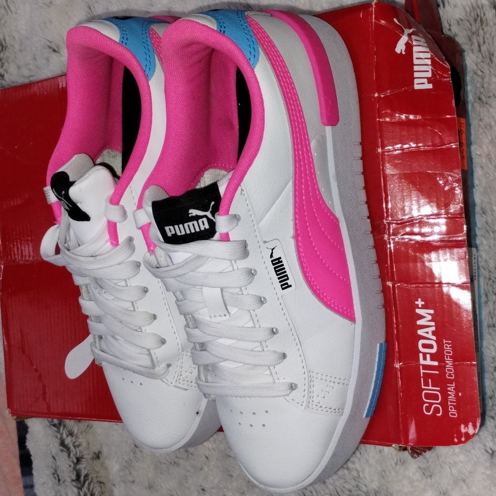 Puma, size 7.5, pink, white